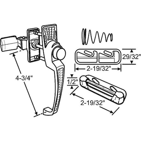 Strybuc PUSH BUTTON LATCH ALUM 1-3/4" 17-53